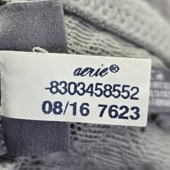 Aerie Women Bra XL Gray Floral Bralette Wireless Lace Racerback Pullover - Picture 5 of 11